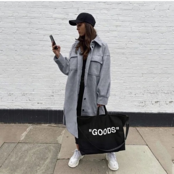 Zara Wool Blend Long Oversized Overshirt Schacket Coat Bloggers Favorite - Picture 3 of 14